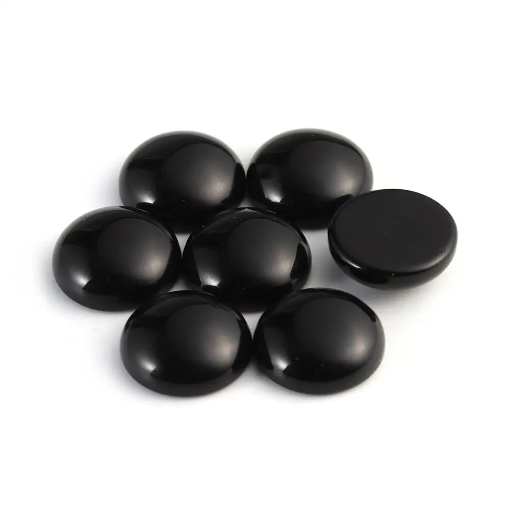 black stone DC 10 шт./лот Натуральный камень кабошон 4/6/8/10/12 мм 25 узоров для DIY кольца, серьги, браслет Цепочки и ожерелья делая конечные бусины в форме цветов - Цвет: black stone