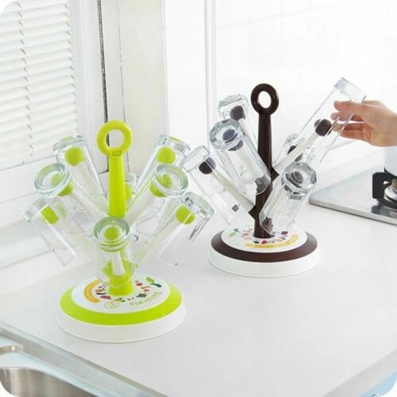 Подставка для сушки стаканов в форме дерева держатель Винных Бокалов органайзер