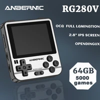 new rg280v retro game built in 16g64g handheld game console mini opendingux 2 8inch ips screen 280v gifts for children rg280v