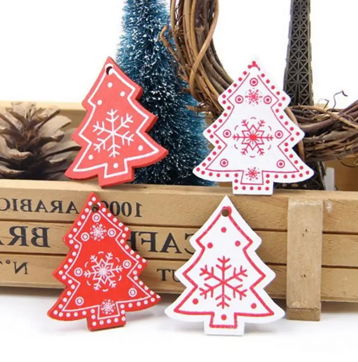 10 шт./партия 5 см Деревянный Рождественская елка сердце звезда изделия для
