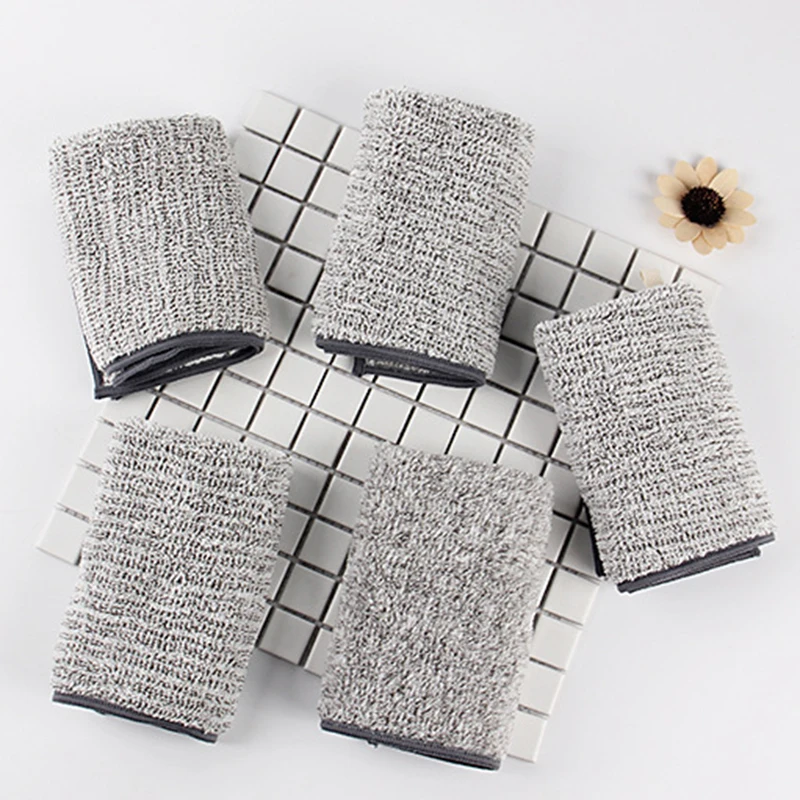 Салфетки для чистки из микрофибры в японском стиле утолщенные бамбукового угля