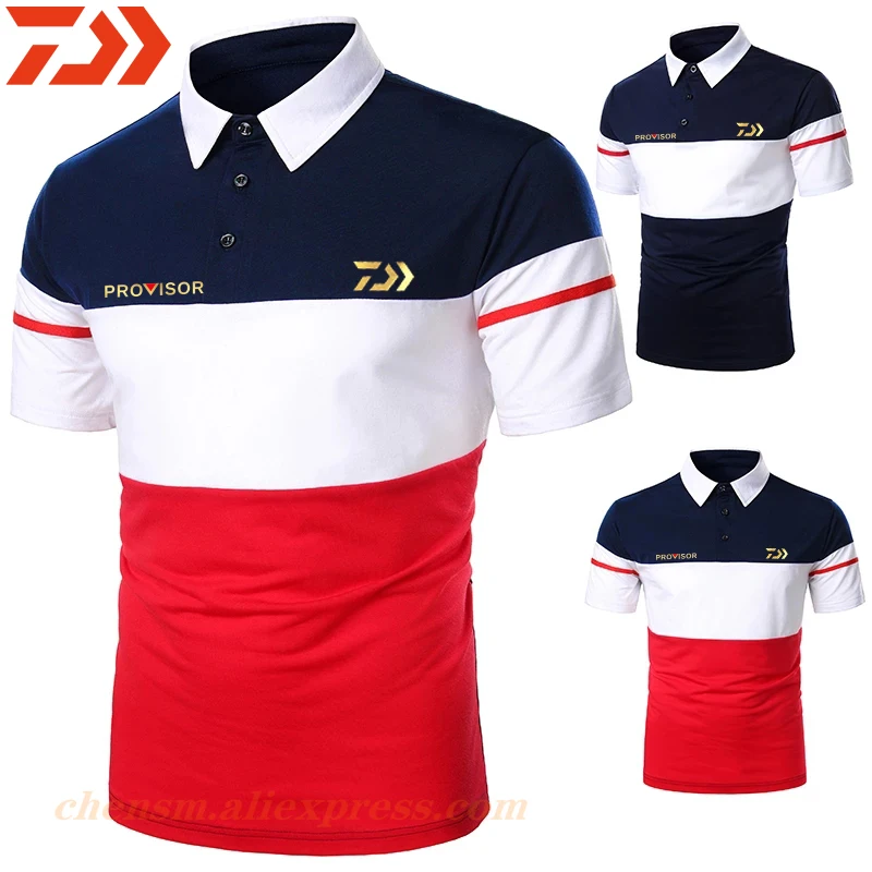 

Daiwa Fishing T Shirts for Men Polo Anti-Pilling Anti-Fade Breathable Soft Durable Solid Daiwa Fishing Clothes Spring Summer