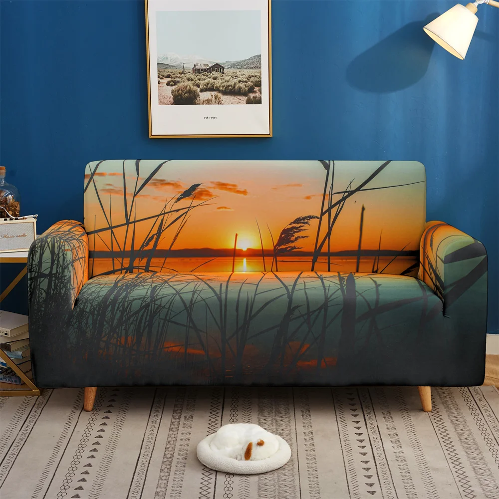 Красивый 3D чехол для дивана с пейзажем Эластичный 1/2/3 Seater Sof Slipcover чехлы