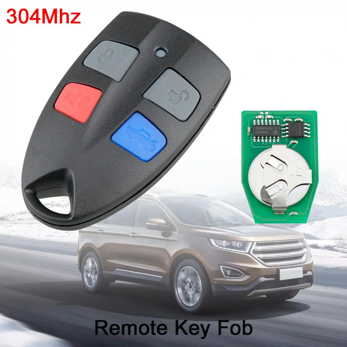 1pcs Black Durable 304Mhz 4 Buttons Car Remote Key Fob Replacement fit for Ford AU Falcon / FPV XR6 XR8 | Автомобили и мотоциклы