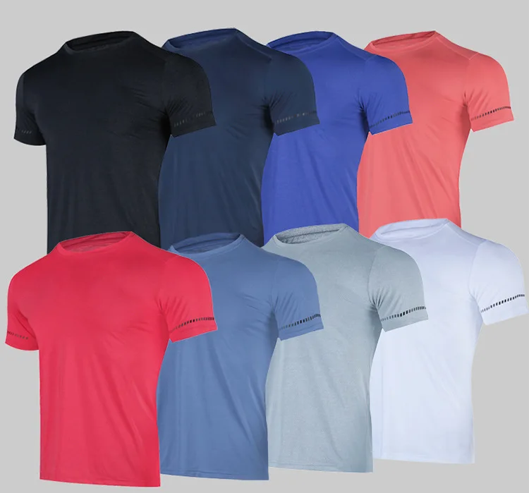 

2021 Short sleeves Shirt Running Men Designer Quick Dry Tshirts Slim Tops Sport Mens Fitness Tee Muscle Bodybuilding T Shirt