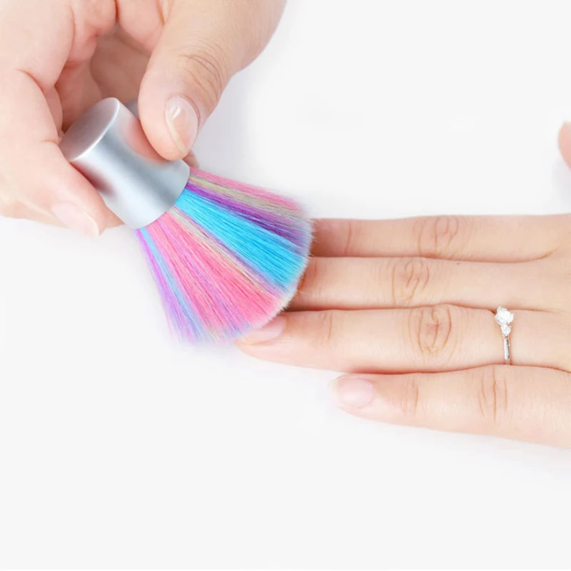 

Nail Art Dust Cleaner Brush Gel Nail Powder Remover Cleaning Brush Metal Handle Colored Nail Brush Nail Care Manicure Clean Tool