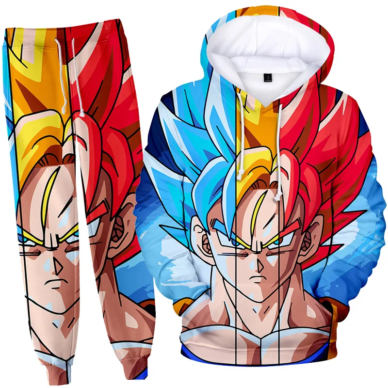 

Модная Повседневная Толстовка с капюшоном Dragon Ball, Детский свитер, костюм для родителей и детей с милым 3D мультяшным принтом для мужчин и жен...