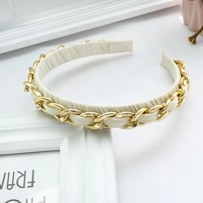 Обруч для волос Женский металлический тонкий в стиле панк голова из ткани |