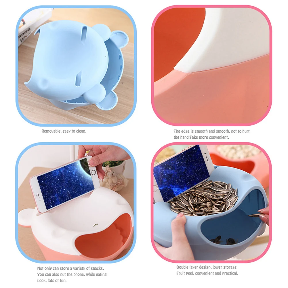 Двухслойная тарелка для семян дыни пластиковая миска сухофруктов креативная