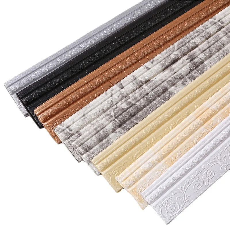 

3D Foam Wall Stickers Self Adhesive Waterproof Baseboard Wallpaper Border Wall Sticker Living Room Bedroom Home Decorations