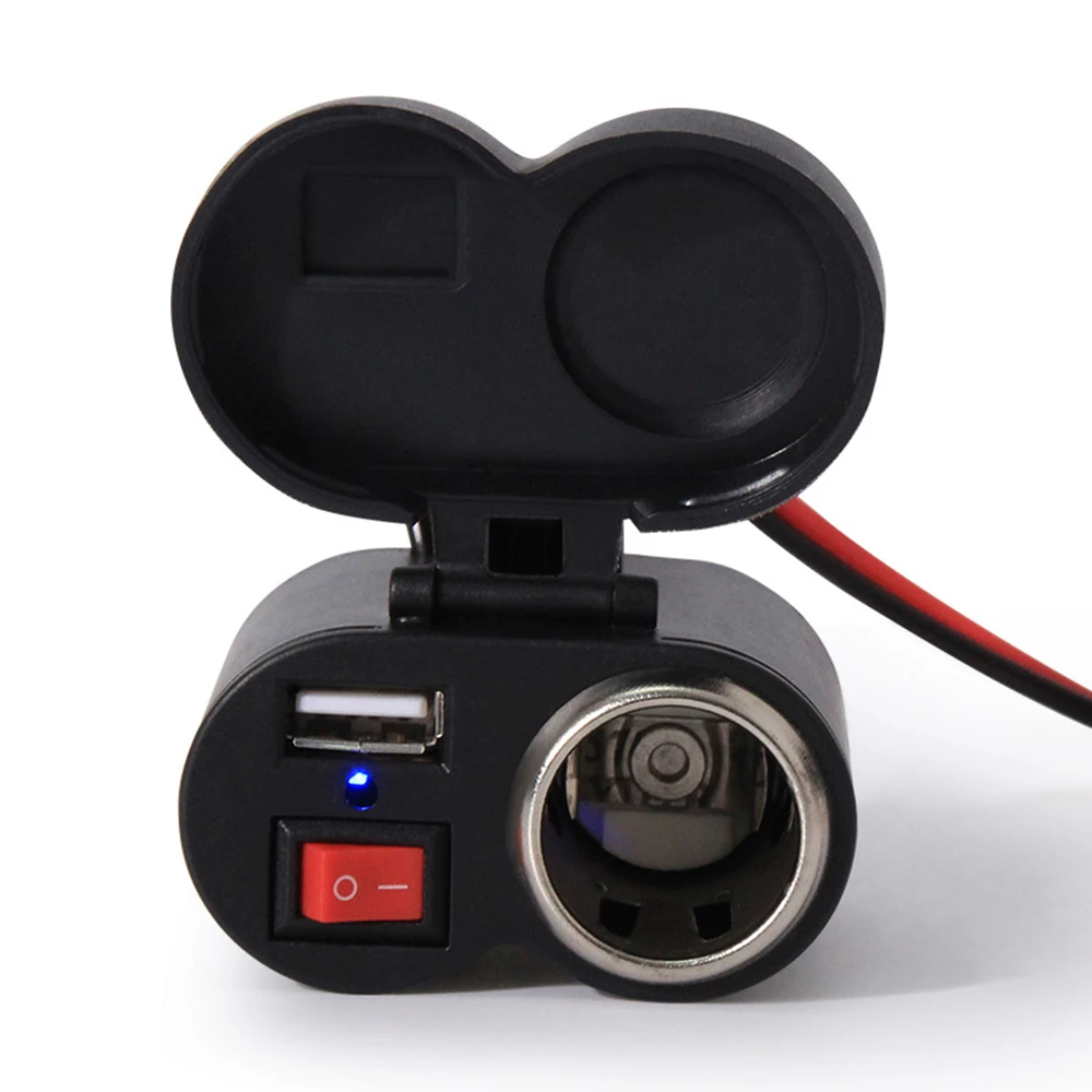 Новинка Зарядное устройство USB для автомобильного мотоцикла 12/24 в прикуриватель