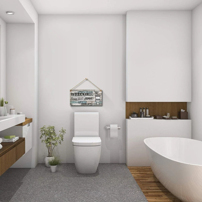 Настенный декор ванной комнаты подвесной деревянный знак Добро пожаловать