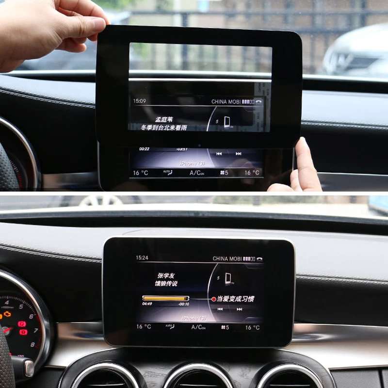 Центральное управление защита экрана навигации отделочная панель для Mercedes Benz C