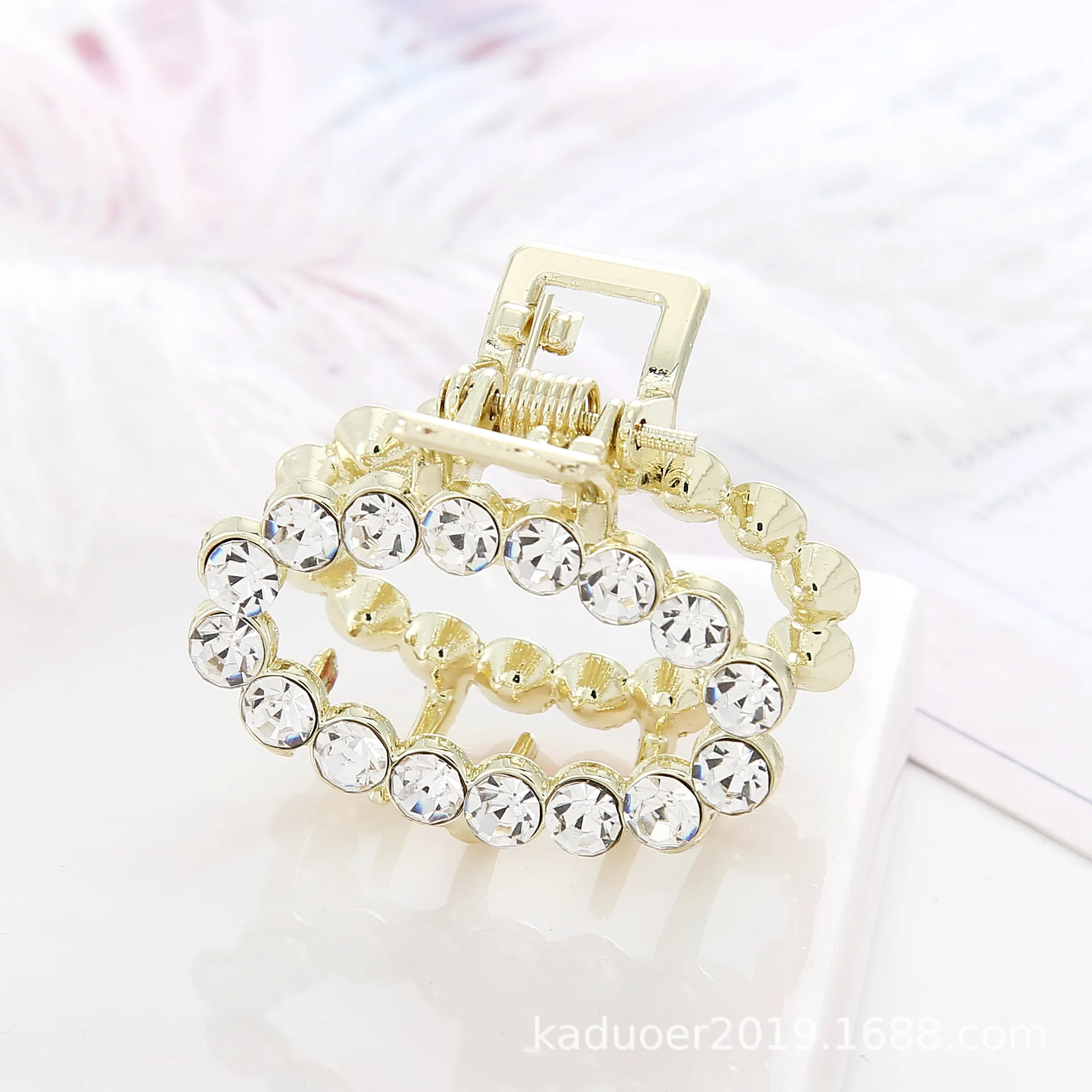 Fashion Girl Hair Claw Geometric Imitation Pearl Hairpin Crab Retro Oval Shape Clips Rhinestone Accessories For Women | Украшения и