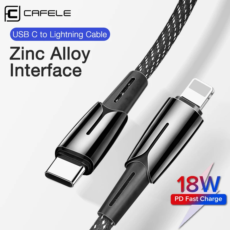 CAFELE USB C для Lightning Кабель 18 Вт Быстрая зарядка и синхронизация шнур совместимый PD
