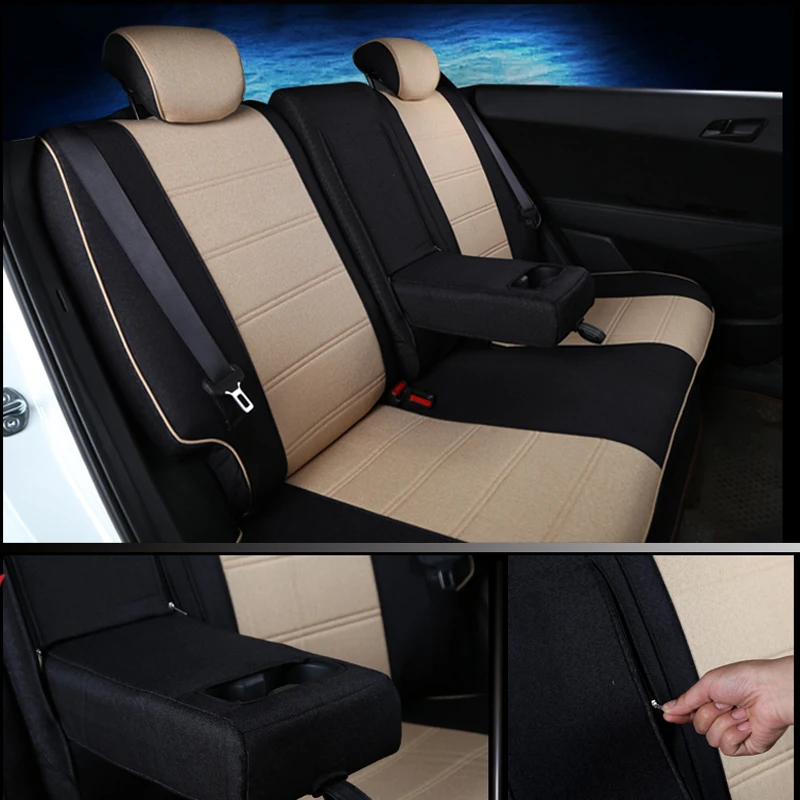 Чехлы AutoDecorun на сиденья автомобиля для Kia Cadenza 2012 Набор льняных чехлов