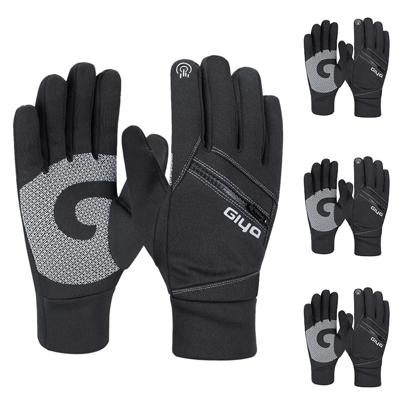 

Велосипедные перчатки GIYO, велосипедные теплые перчатки с закрытыми пальцами для сенсорного экрана, зимние водонепроницаемые перчатки для ...