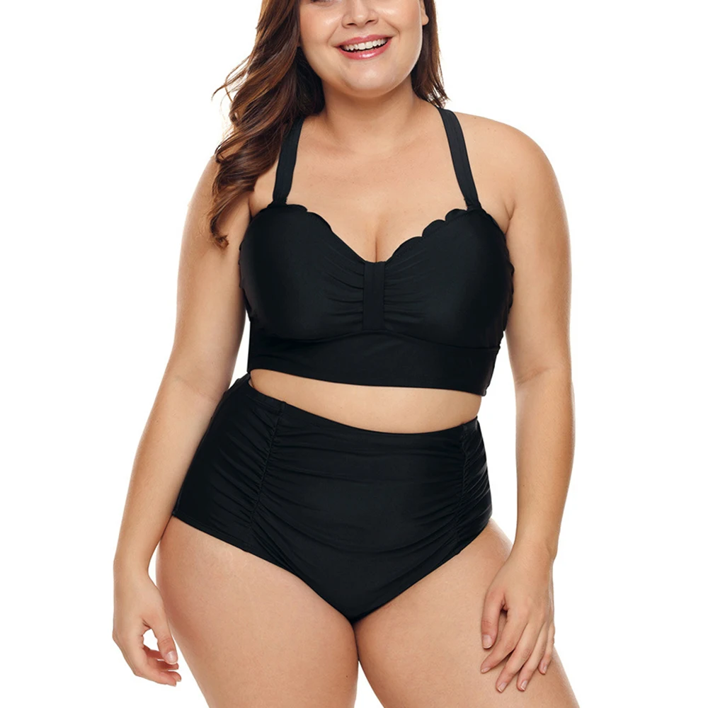 Модный комплект из 2 предметов: Топ + трусики купальник большого размера женская