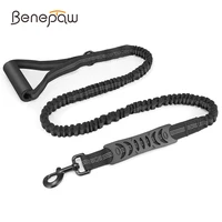 benepaw elastic bungee dog leash lead heavy duty ergonomic padded handle reflective pet leash for medium large dogs training