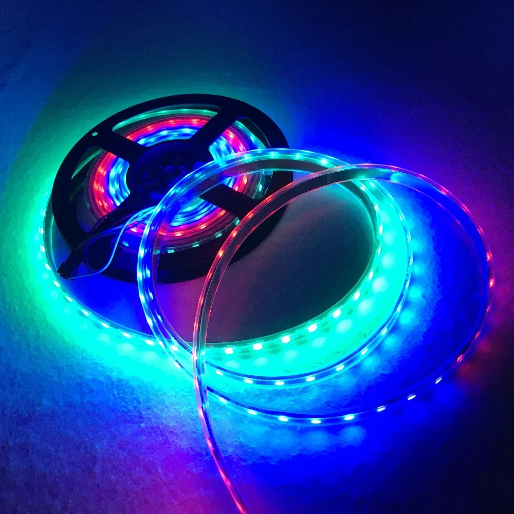 WS2815 DC12V RGB светодиодный Пиксели полосы светильник индивидуально адресуемых СВЕТОДИОДНЫЙ двойной сигнала синхро-адаптер длиной 1 м/5 м 30/60/144 Пиксели/светодиодный s/m светодиодный лента 12v