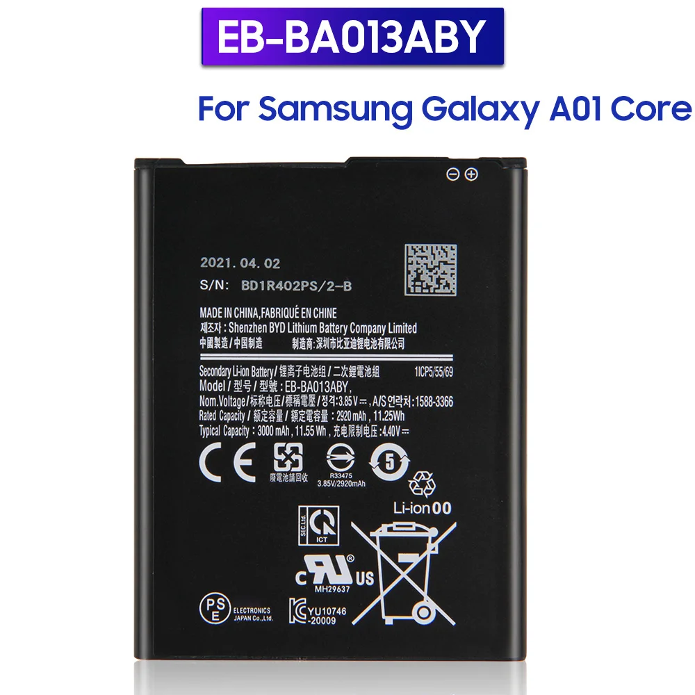 

Original Replacement Battery EB-BA013ABY For Samsung Galaxy A01 Core Authentic Phone Battery 3000mAh