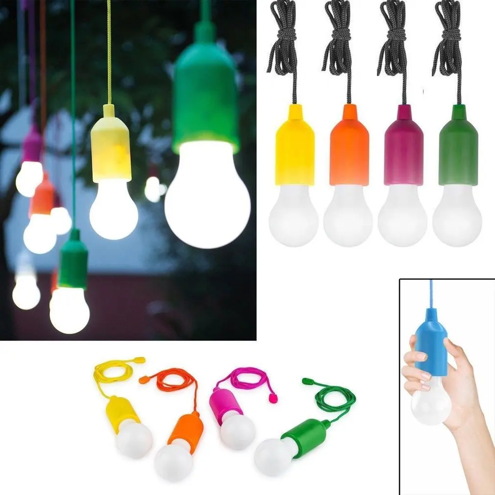 

Portable LED Colorful Light Bulb Chandelier Pull Cord Light Bulb Outdoor Garden Party Wedding Hanging LED Light Lamp
