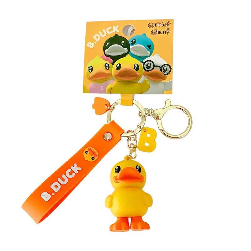 

Cute Little Yellow DUCK Keychains Accessories Silicone Dancing Duck Key Chains Couples Women Friend Gift Bag Pendant Key Rings