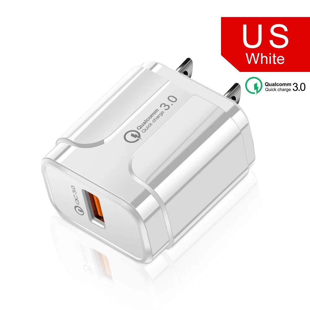 US Charger2 Быстрая зарядка 3,0 18 Вт Qualcomm QC 3,0 4,0 быстрое зарядное устройство USB портативное зарядное устройство для мобильного телефона iPhone samsung Xiaomi - Тип штекера: US Charger2