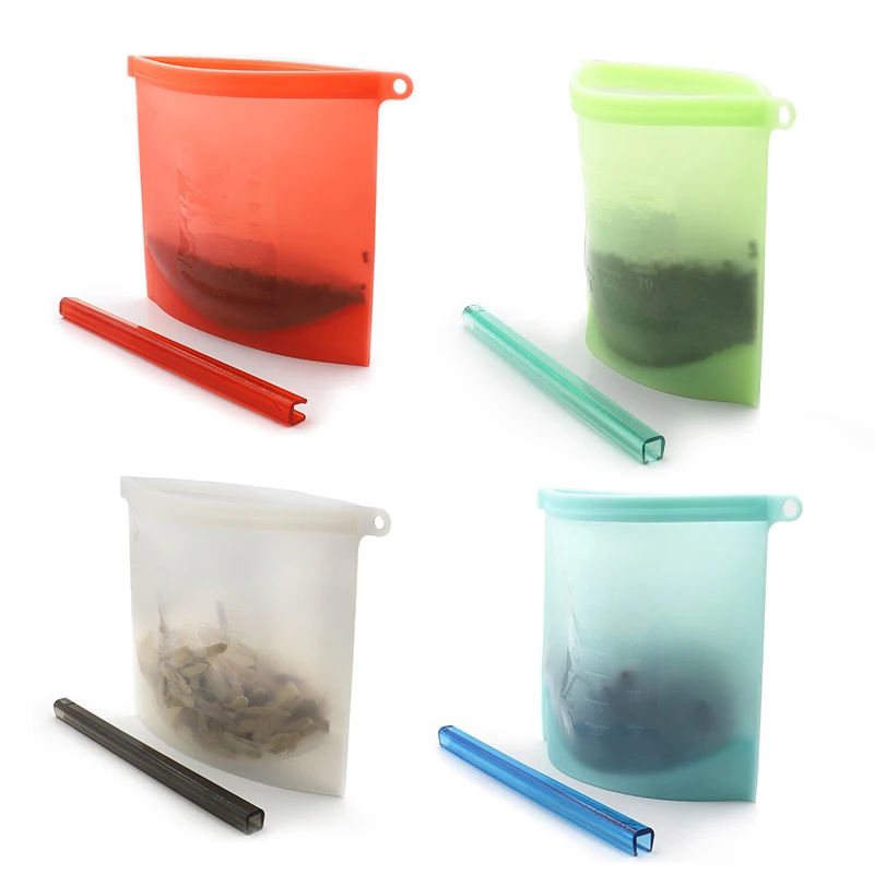 4 шт многоразовые силиконовые пакеты для еды Ziplock мешок лучше всего для сохранения и приготовления сэндвича Sous Vide жидкая закуска фрукты уплотнение мешок
