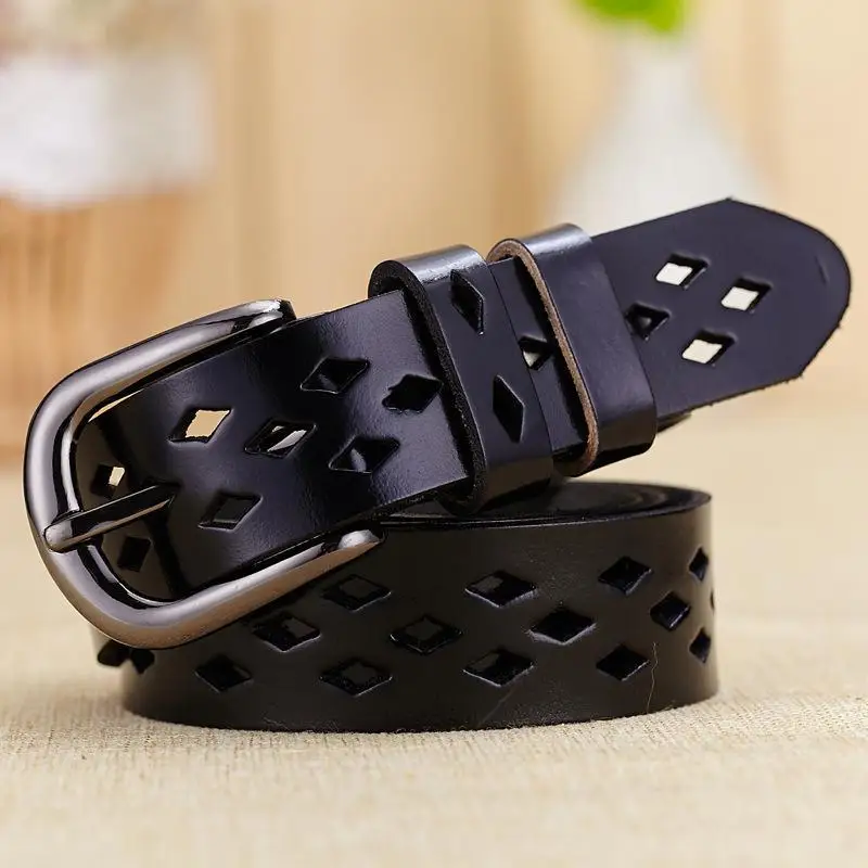 Роскошный дышащий пояс из натуральной кожи с вырезами для пожилых девушек модный