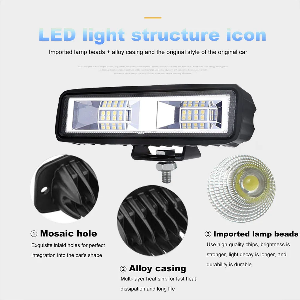Светодиодный точечный светильник s 6 дюймов 48 Вт 16 светодиодный рабочий белый