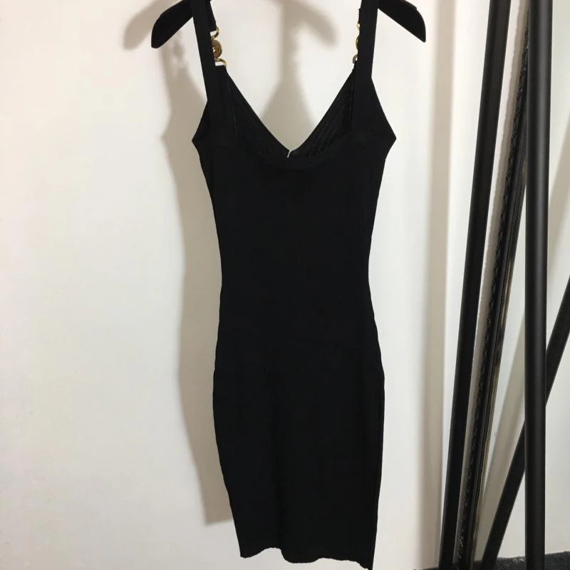 Женское трикотажное платье средней длины с V образным вырезом|Женские платья| |