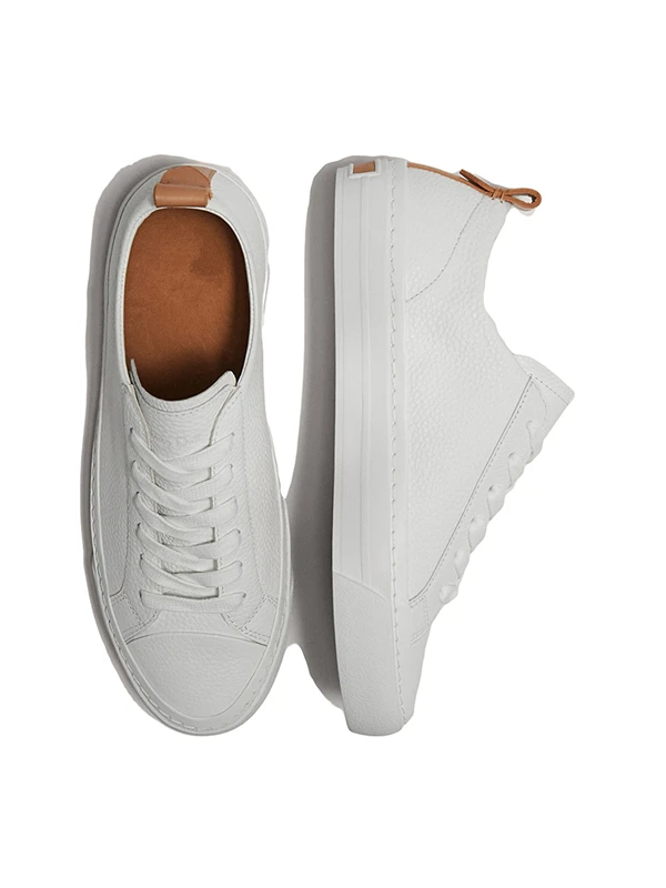 Elmsk Shoes Woman Summer Casual Shoes Women England Simple White Cowhide Genuine Leather White Women Shoes Sneakers Women