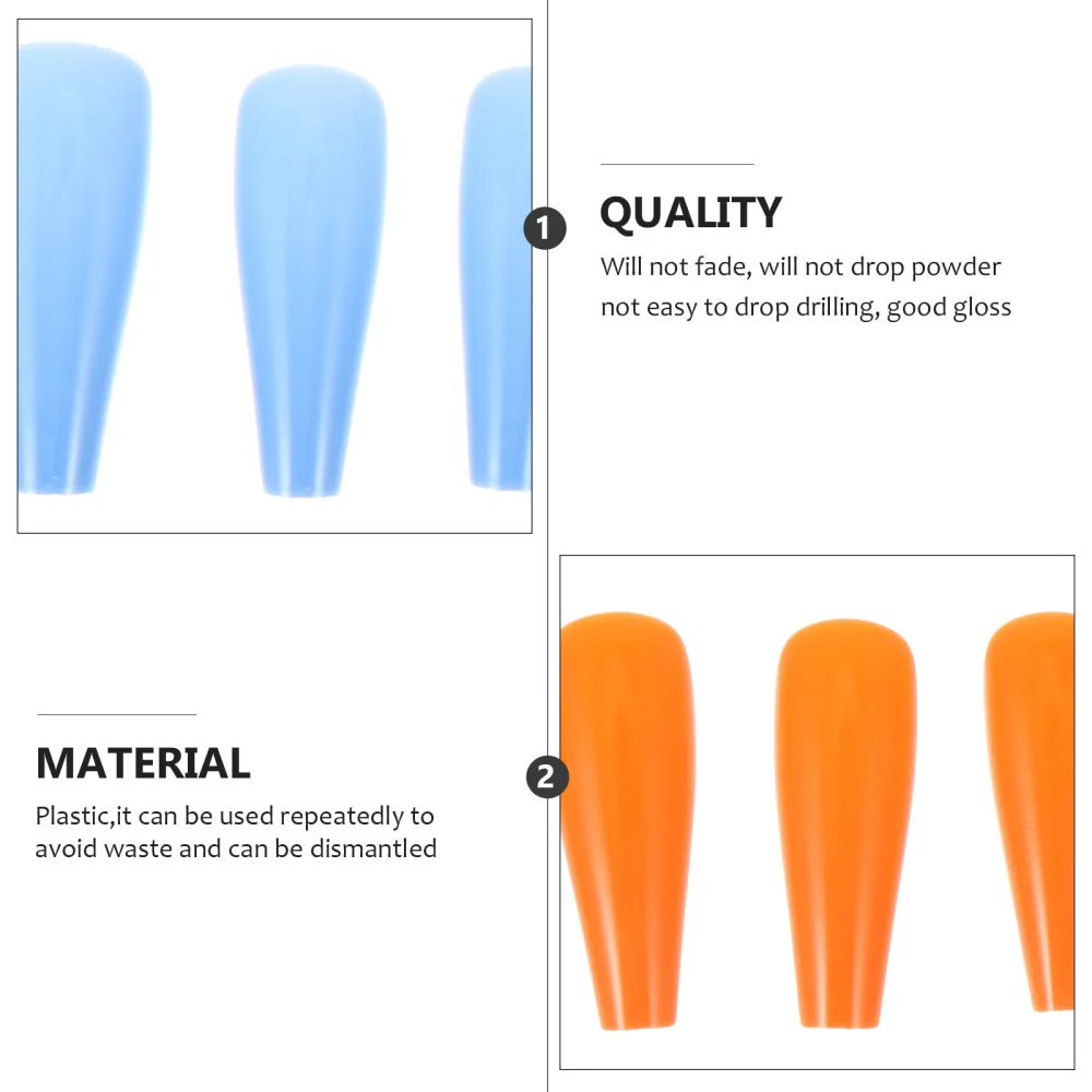 

120Pcs Matte Finish Full Cover Extra Long Manicure Fake Nails Tips False Nails