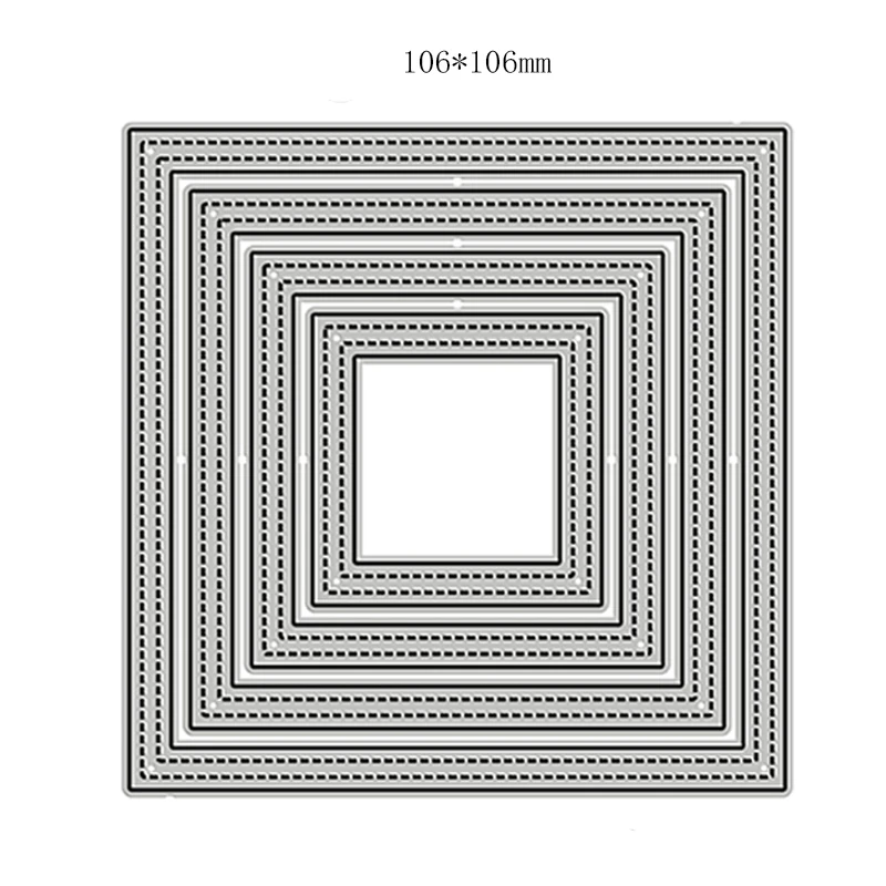 

New Nesting Double Stitched Square 2020 Metal Cutting Dies for DIY Scrapbooking and Card Making Decor Embossing Craft No Stamps