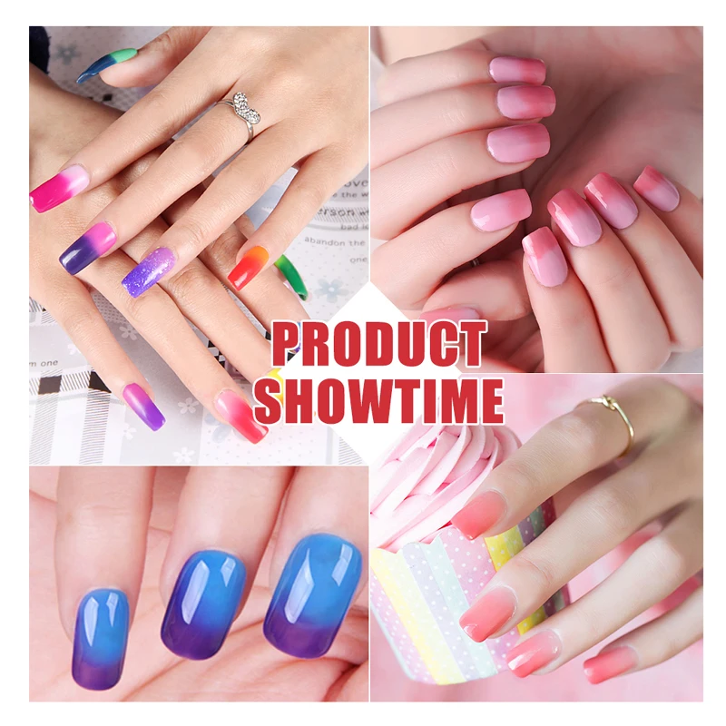 Huration New Gel Nail Polish Temperature Change 29 Color Lucky Varnish Soak Off UV LED Tools Chameleon Nails Art Store | Красота и