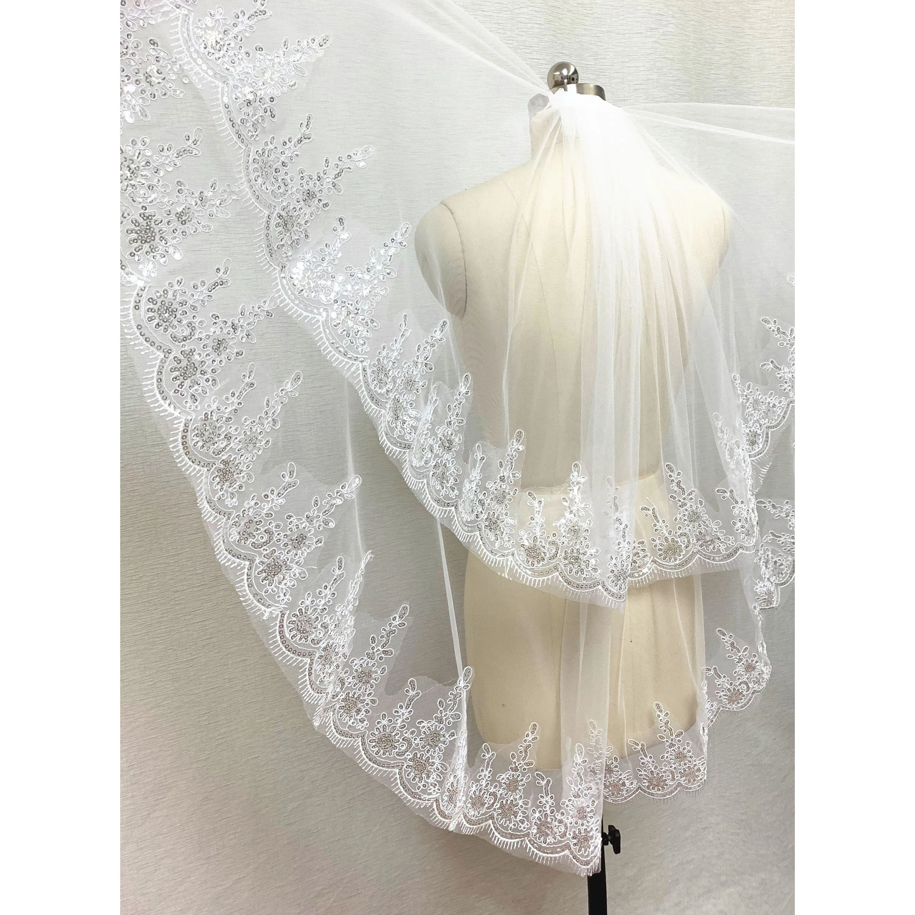 Фата свадьба 1 5 м двухслойная короткая свадебная вуаль из тюля с блестками