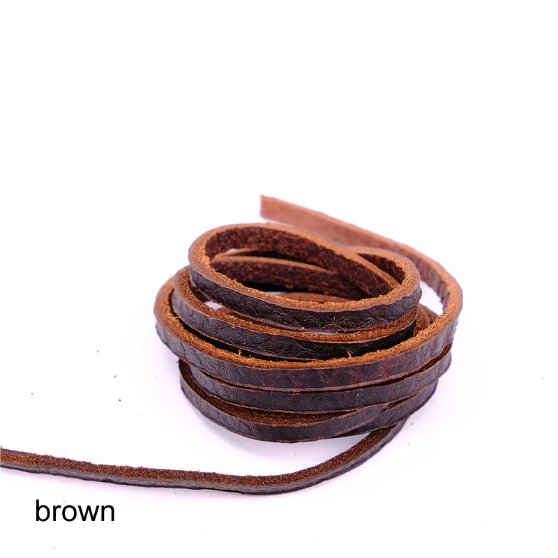brown 2 шт. шнурок из коровьей кожи для пошива швейных изделий кожаная веревка украшение на нитке фурнитура браслет из элементов Ожерелье Веревка - Цвет: brown