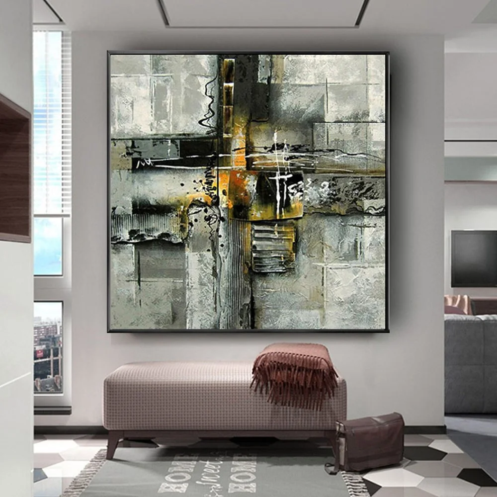 

handmade oil painting Abstract dark textured canvas painting modern Murals made by famous artists original for Living room decor