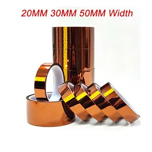 Золотая термостойкая полиимидная светоотражающая лента, 20 мм, 30 мм, 50 м, ширина 30 м, высокотемпературная клейкая лента с защитой от сварки
