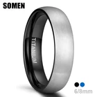 Мужское титановое кольцо Somen, классическое ювелирное изделие унисекс с матовой отделкой черногосинего цвета, обручальное кольцо