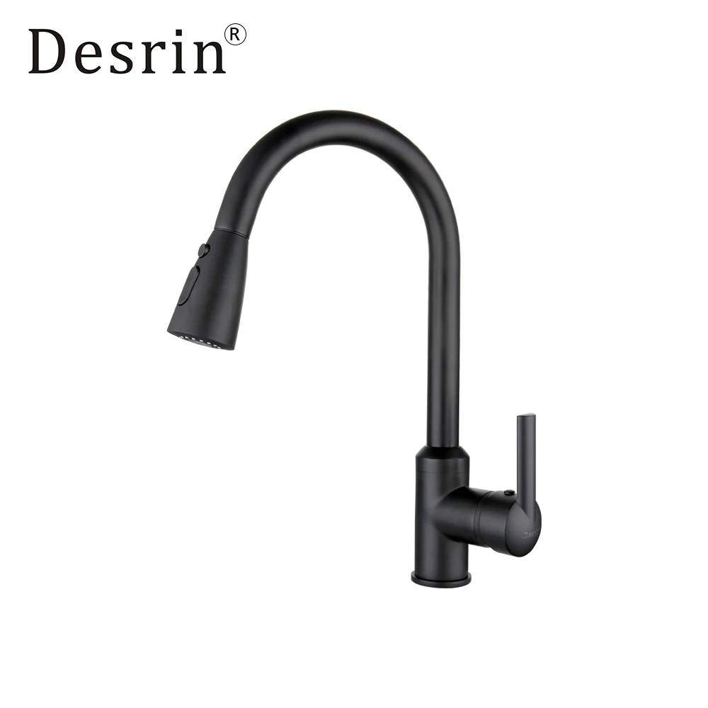 Бесплатная доставка хромированный/черный кухонный горячий холодный кран