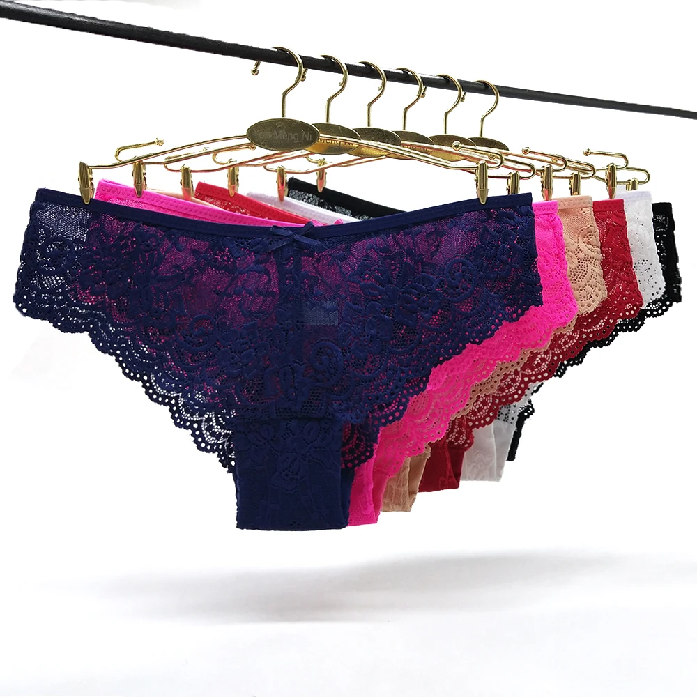 

3 Pieces Women's Lace Panties Sexy Underwear Woman Lingerie Briefs Transparent Culotte Femme Pantys Solid Color Underpants New