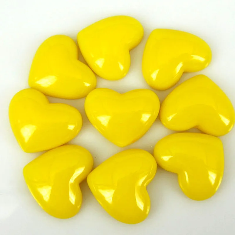 200 шт желтое сердце смолы Flatbacks Кабошон Украшение для ювелирных изделий Ремесло