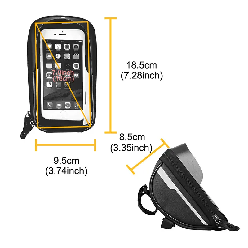 

Touchscreen Bag Rainproof Bicycle Bag Frame Front Top Tube Cycling Bag Reflective Phone Case MTB Bike Accessories Practical
