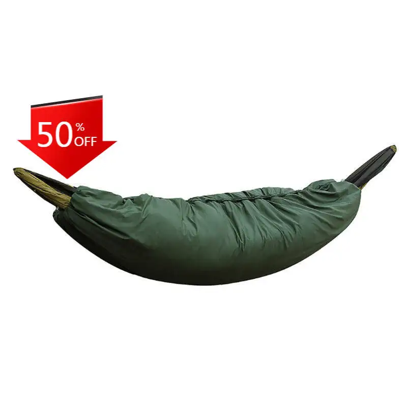 

Winter Outdoor Hammock Cover Camping Ultralight Full Length Sleeping Bag Blanket Zipper Elastic Hammock 200*75cm