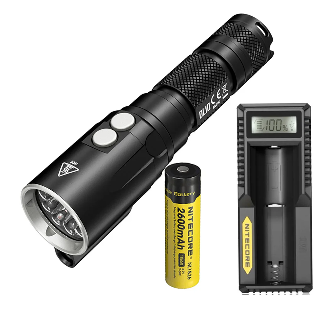 NITECORE DL10 дайвинг вспышка светильник CREE XP-L HI V3 светодиодный Макс 1000ЛМ водонепроницаемый 30 м Дайвинг светильник Подводный фонарь с батареей 18650 - Испускаемый цвет: DL10 NL1826 UM10