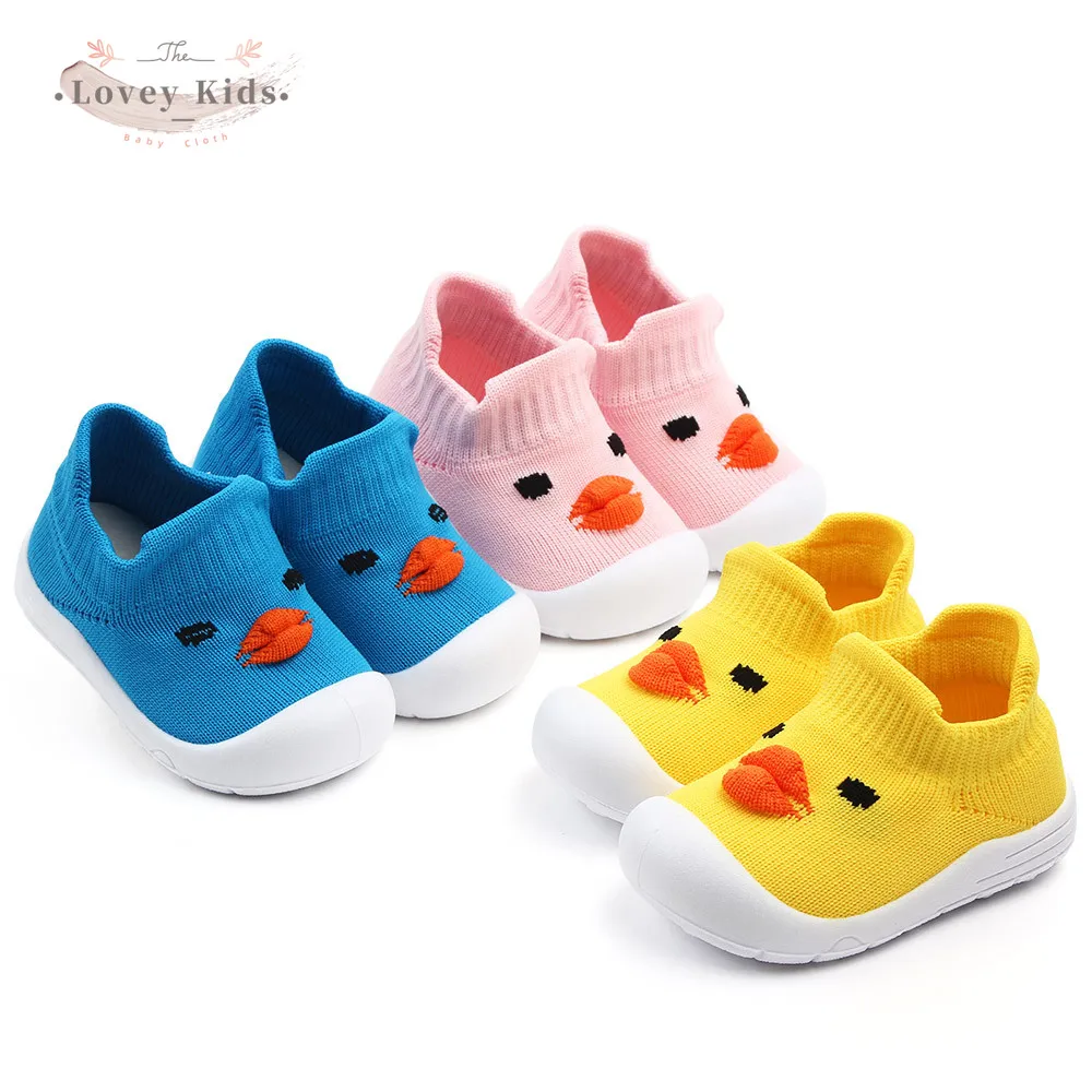 2020 Autumn Baby Toddler Shoes Baby Boy Girl Shoes Non-slip Shoes Sock Floor Shoes Foot Socks Cartoon Funny Cute Duck Style