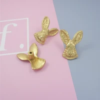 solid brass rabbit shape cabinet handles gold knobs for drawer dresser closet creative furniture handle home decor