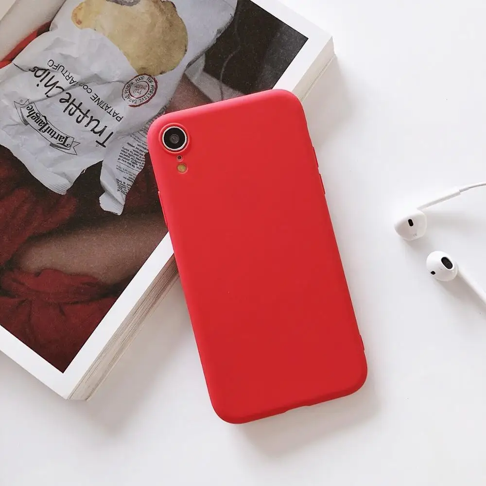 red Роскошный тонкий матовый Силиконовый мягкий чехол для Xiaomi Redmi 4 4A 4X5 плюс 5A примечание 6 Pro 6A 7 7A 8 Go S2 Y2 ТПУ карамельного цвета чехол Capa - Цвет: red
